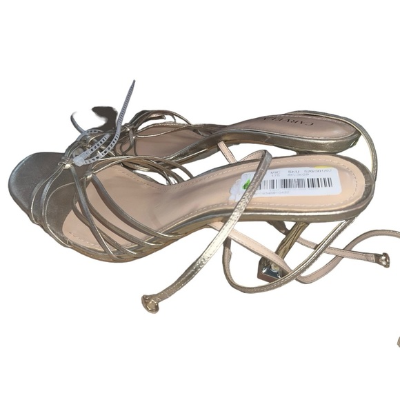 ✅Kurt Gieger Carvela Glowing 90 Strappy Leather Ankle Strap Sculptural Heel - Picture 3 of 7